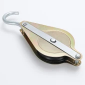 Metal İnşaat Makarası 125 mm Dayanıklı Taşıma Yük Kaldırma Kasnak Sistemi Şantiye Vinç Aksesuarı thumbnail 3