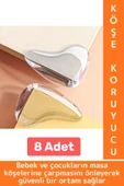 Pratik Çocuk Bebek Güvenlik Masa Komodin Mobilya Çarpma Önleyen Silikon Köşe Kenar Koruyucu 8 Adet thumbnail 1