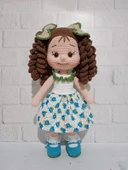Hazan Kıvırcık Saçlı Karnaval Bebek Amigurumi Organik Oyuncak - 2