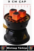 Kompakt Kamp Outdoor Nargile Kömürü Kahve Su Kaynatma Dayanıklı Gövde Elektrikli Mini Ocak 9 Cm - 2