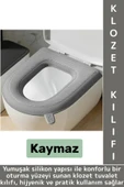 Dayanıklı Esnek Kaymaz Kolay Temizlenir Yumuşak Silikon Banyo Tuvalet Hijyenik Klozet Kapağı Kılıfı - 1