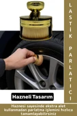 Dayanıklı Uzun Ömürlü Araç Dış Bakım Temizlik Çok Şık Gold Renk Hazneli Oto Lastik Parlatma Fırçası thumbnail 1