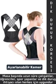 Ofis Masabaşı Öğrenci Spor Sırt Ağrısı Duruş Bozukluğu Postür Ayarlanabilir Kemer Dik Duruş Korsesi thumbnail 1