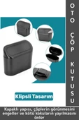 Dayanıklı Oto Çöp Temizlik Kapı Yanı Arka Koltuk Klipsli Kolay Montaj Araç İçi Kapaklı Çöp Kutusu thumbnail 1