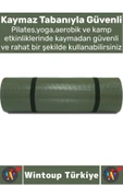 Dayanıklı Kamp Outdoor Yoga Pilates Su Geçirmez Hafif 12 Mm Kalın Köpük 180 X 60 Cm Askeri Haki Mat thumbnail 3