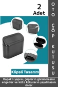 Dayanıklı Oto Temizlik Kapı Yanı Arka Koltuk Klipsli Kolay Montaj Araç İçi Kapaklı Çöp Kutusu 2 Adet thumbnail 1