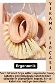 Ergonomik Kolay Tutuş Sert Bitkisel Kıllı Havuç Patates Pancar Turp Sebze Meyve Yıkama Fırçası thumbnail 1