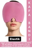 Premium Elastik Kadın Erkek Rahatlatıcı Soğuk Sıcak Kompress Jel Dolu Mıgren Ağrı Uyku Kafa Bandı - 1