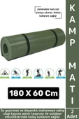 Dayanıklı Kamp Outdoor Yoga Pilates Su Geçirmez 12 Mm Kalın Köpük 180 X 60 Cm Askeri Haki Mat 2 Adet - 1