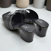 200V Düz Model 5cm Kadın Topuklu Terlik Ayakkabı Düğün Nişan Abiye - 4