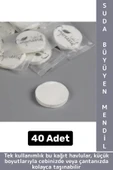Gündelik Cep Çanta Boy Ofis Seyahat Hijyenik Tek Kullanım Suda Büyüyen Sıkıştırılmış Mendil 40 Adet thumbnail 1