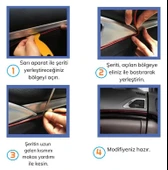 Zhltools Mavi Araba Oto Trim Dekorasyon Şeridi Kauçuk Elastik Kolay Kurulum 5 metre Şerit Bant thumbnail 4