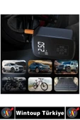 Premium Araba Motosiklet Bisiklet Şişme Yatak Dijital Led Ekranlı Şarjlı Hava Kompresörü 6 Parça - 2