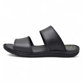 039 Günlük Ortopedik Taban  Hakiki Deri Erkek Terlik Puff Yumuşak İç Taban - 5