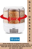 Ergonomik Yüksek Kaliteli Plastik Pratik 360° Döner Mutfak Kuru Gıda Bakliyat Organizeri 10 Litre - 1