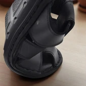 089 Puff Ortopedik Taban Günlük Hakiki Deri Erkek Terlik Erkek Kapalı Terlik - 5