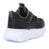 Kadın Kalın Tabanlı Siyah Füme Parlak Sneaker Spor Ayakkabı – Rahat, Şık ve Günlük Kullanıma Uygun - 5