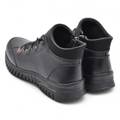 1988 Tam Ortopedik Siyah Hakiki Deri Kadın Bot Lastikli Fermuarlı Kışlık Anne Deri Bot - 5