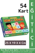 Yeni Nesil Çocuk Genç Yetişkin Dil Bilgisi Hafıza Gelişim Öğretici Eğlenceli Oyun İSİM ŞEHİR 54 Kart thumbnail 1