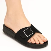 381 Rahat Ortopedik Taban Günlük Kadın Terlik Çift Toka Kadın Terlik Sim Detaylı - 1