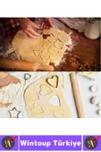 Yanmaz Yapışmaz Şık Yıldız Daire Çiçek Kalp Tasarım Mutfak Omlet Kek Kurabiye Kalıbı Seti 12 Parça thumbnail 5