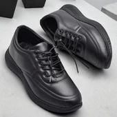 701 Tam Ortopedik Taban Hakiki Deri Erkek Ayakkabı Kadın Ayakkabı Kaymaz Taban Unisex Ayakkabı Lastikli Bağcık - 4