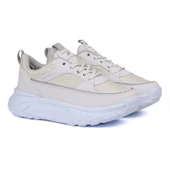 Kadın Kalın Tabanlı Beyaz Parlak Sneaker Spor Ayakkabı – Rahat, Şık ve Günlük Kullanıma Uygun thumbnail 2