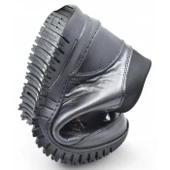 1988 Tam Ortopedik Siyah Hakiki Deri Kadın Bot Lastikli Fermuarlı Kışlık Anne Deri Bot - 6