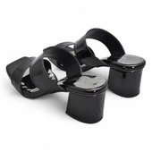 200PZ Düz Model 5cm Kadın Topuklu Terlik Ayakkabı Düğün Nişan Abiye - 11