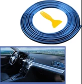 Zhltools Mavi Araba Oto Trim Dekorasyon Şeridi Kauçuk Elastik Kolay Kurulum 5 metre Şerit Bant thumbnail 1
