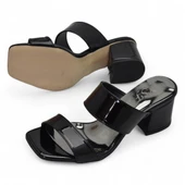 200PZ Düz Model 5cm Kadın Topuklu Terlik Ayakkabı Düğün Nişan Abiye - 10