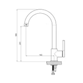 GPD Mte165 Gildo Tek Gövde Eviye Bataryası Krom thumbnail 2