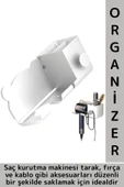 Montaj Gerektirmez Yapışkanlı Sevimli Ayıcık Banyo Yatak Odası Fön Makinesi Tarak Fırça Organizer thumbnail 1