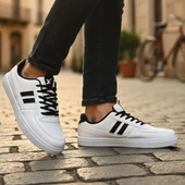 038 Rahat Taban Günlük Unisex Siyah Erkek Spor Ayakkabı - 7