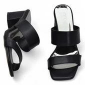 200PZ Düz Model 5cm Kadın Topuklu Terlik Ayakkabı Düğün Nişan Abiye - 5