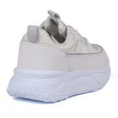 Kadın Kalın Tabanlı Beyaz Parlak Sneaker Spor Ayakkabı – Rahat, Şık ve Günlük Kullanıma Uygun thumbnail 5
