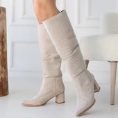 Pitay Bej Süet Topuklu Çizme thumbnail 4