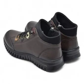 1988 Tam Ortopedik Siyah Hakiki Deri Kadın Bot Lastikli Fermuarlı Kışlık Anne Deri Bot - 11