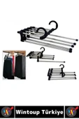 Kompakt Yer Tasarruflu Kemer Pantolon Eşarp Gardırop Dolap İçi 5 in 1 Hareketli Pantolon Askılığı thumbnail 3