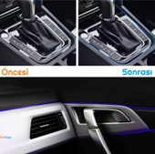 Zhltools Mavi Araba Oto Trim Dekorasyon Şeridi Kauçuk Elastik Kolay Kurulum 5 metre Şerit Bant thumbnail 3