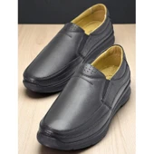 TAB5884 Ortopedik Taban Siyah Hakiki Deri Erkek Ayakkabı Mevsimlik - 2