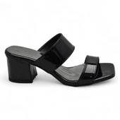 200PZ Düz Model 5cm Kadın Topuklu Terlik Ayakkabı Düğün Nişan Abiye - 9