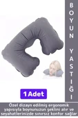 Kompakt Seyahat Çanta Boy Şişirilebilir Yolcu Seyahat Ense Boyun Ağrı Azaltan Konforlu Boyun Yastığı thumbnail 1