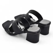 200PZ Düz Model 5cm Kadın Topuklu Terlik Ayakkabı Düğün Nişan Abiye - 4