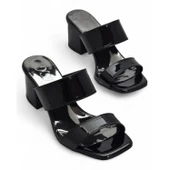 200PZ Düz Model 5cm Kadın Topuklu Terlik Ayakkabı Düğün Nişan Abiye - 8