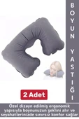 Kompakt Seyahat Çanta Boy Şişirilebilir Yolcu Ense Boyun Ağrı Azaltan Konforlu Boyun Yastığı 2 Adet thumbnail 1