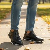 1217-1 Ortopedik Taban Hakiki Deri Günlük Erkek Ayakkabı Kauçuk Taban Casual Ayakkabı - 20