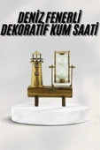 Hediyelik Kum Saati Retro Dekoratif Deniz Feneri Kum Saati - 2