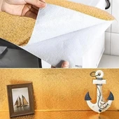 2 Metre Kendinden Yapışkanlı Silinebilir Mutfak Tezgah Üstü Sticker Folyo Gold Renk (5250) - 3