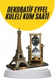Dekoratif Eyfel Kulesi ve Kum Saati Vintage Tarzı Masa Süsü Biblo - 1